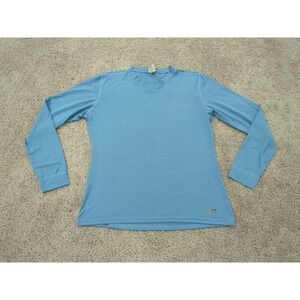 Vintage REI Shirt Womens Large Blue V-Neck Pullover Long Sleeve Made in‎ Canada